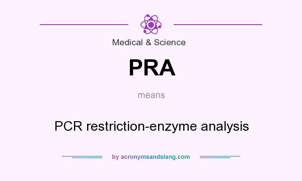 What does PRA mean? It stands for PCR restriction-enzyme analysis