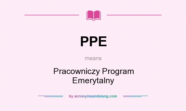 What does PPE mean? It stands for Pracowniczy Program Emerytalny