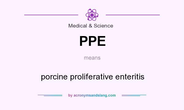 What does PPE mean? It stands for porcine proliferative enteritis