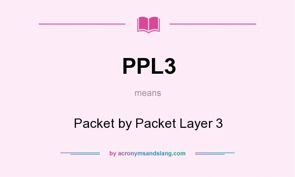 What does PPL3 mean? It stands for Packet by Packet Layer 3