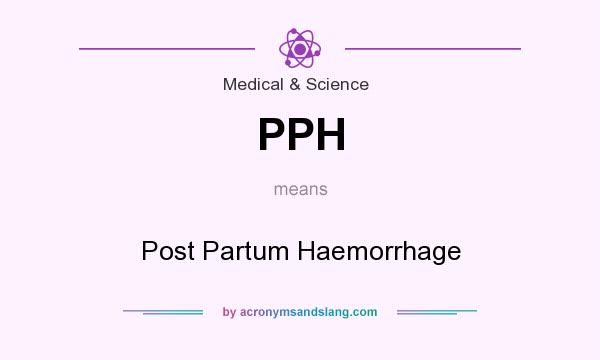 What does PPH mean? It stands for Post Partum Haemorrhage