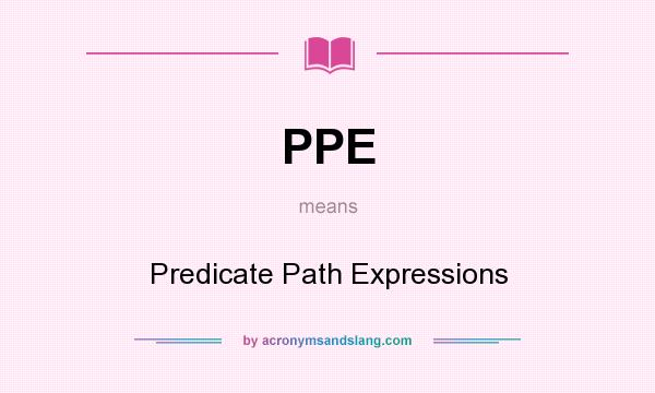 What does PPE mean? It stands for Predicate Path Expressions