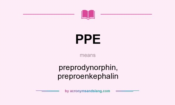 What does PPE mean? It stands for preprodynorphin, preproenkephalin