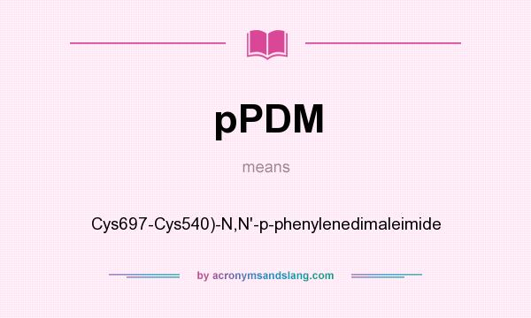 What does pPDM mean? It stands for Cys697-Cys540)-N,N`-p-phenylenedimaleimide