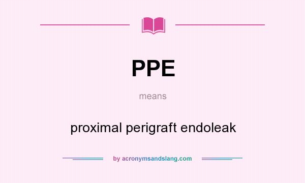 What does PPE mean? It stands for proximal perigraft endoleak