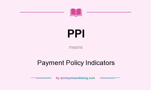 What does PPI mean? It stands for Payment Policy Indicators