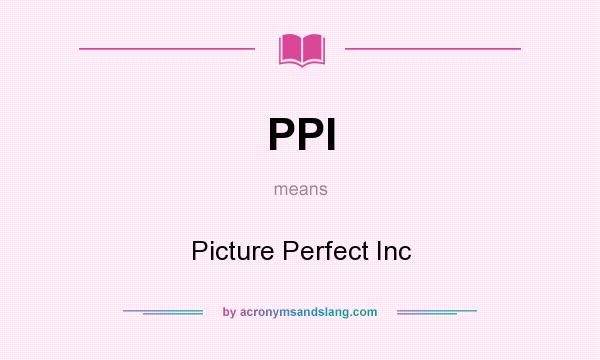 What does PPI mean? It stands for Picture Perfect Inc
