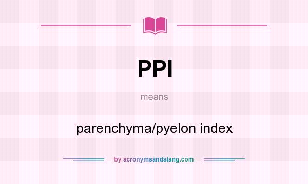 What does PPI mean? It stands for parenchyma/pyelon index