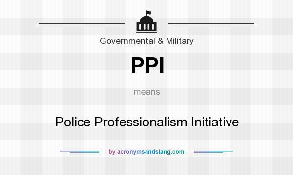What does PPI mean? It stands for Police Professionalism Initiative