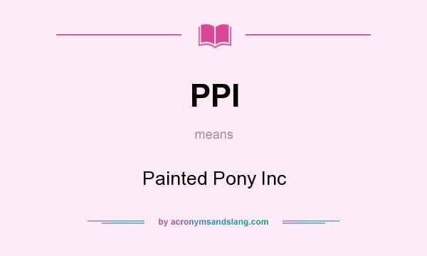 What does PPI mean? It stands for Painted Pony Inc