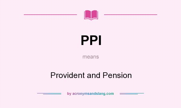 What does PPI mean? It stands for Provident and Pension