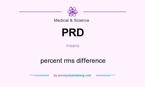What does PRD mean? It stands for percent rms difference
