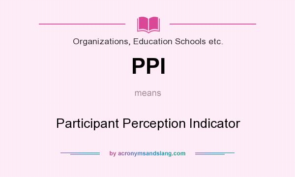 What does PPI mean? It stands for Participant Perception Indicator