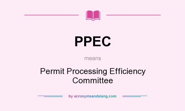 What does PPEC mean? It stands for Permit Processing Efficiency Committee