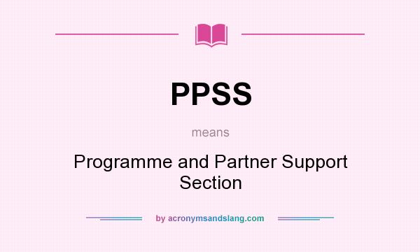What does PPSS mean? It stands for Programme and Partner Support Section