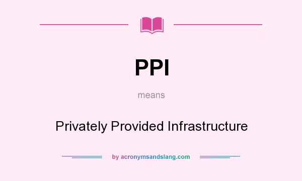 What does PPI mean? It stands for Privately Provided Infrastructure