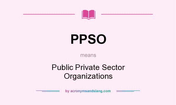 What does PPSO mean? It stands for Public Private Sector Organizations