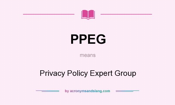 What does PPEG mean? It stands for Privacy Policy Expert Group