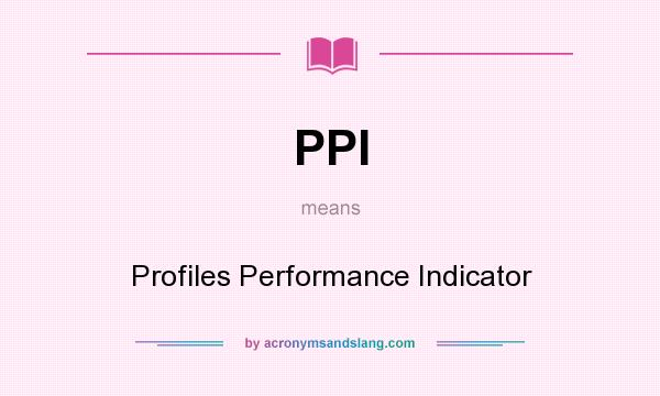 What does PPI mean? It stands for Profiles Performance Indicator