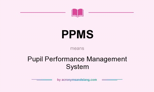 What does PPMS mean? It stands for Pupil Performance Management System