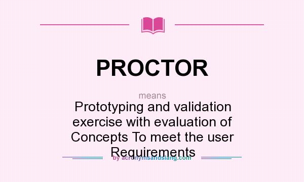 What does PROCTOR mean? It stands for Prototyping and validation exercise with evaluation of Concepts To meet the user Requirements