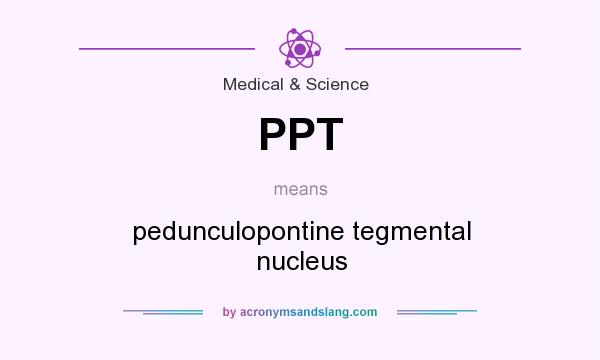 What does PPT mean? It stands for pedunculopontine tegmental nucleus