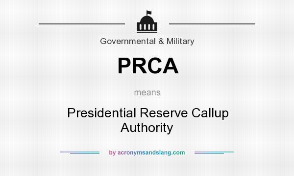 What does PRCA mean? It stands for Presidential Reserve Callup Authority