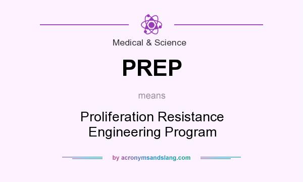 What does PREP mean? It stands for Proliferation Resistance Engineering Program