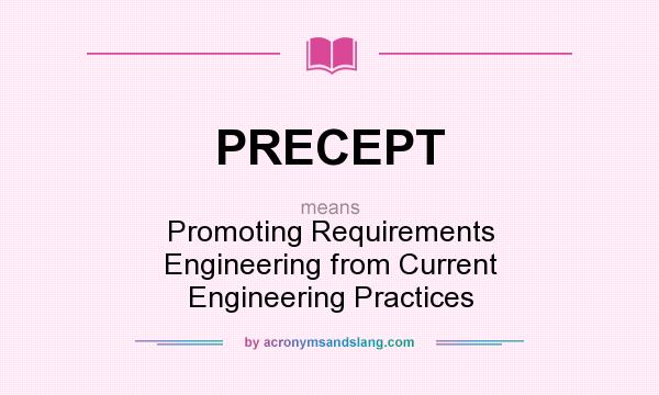What does PRECEPT mean? It stands for Promoting Requirements Engineering from Current Engineering Practices