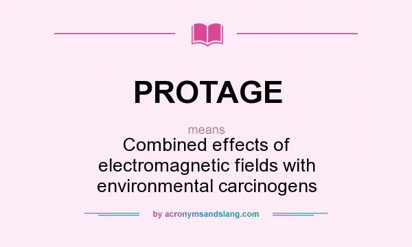 What does PROTAGE mean? It stands for Combined effects of electromagnetic fields with environmental carcinogens