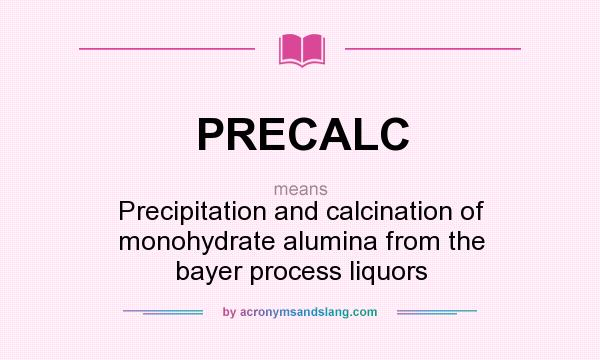 What does PRECALC mean? It stands for Precipitation and calcination of monohydrate alumina from the bayer process liquors