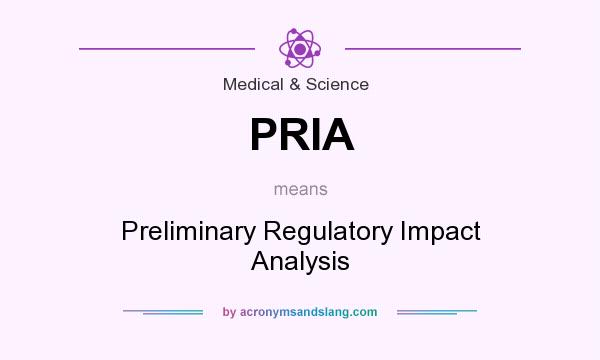 What does PRIA mean? It stands for Preliminary Regulatory Impact Analysis