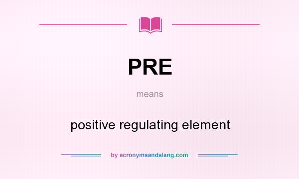 What does PRE mean? It stands for positive regulating element