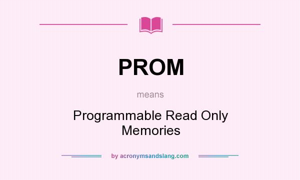 What does PROM mean? It stands for Programmable Read Only Memories