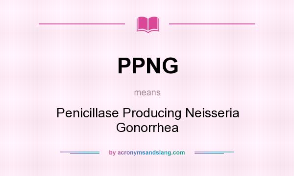 What does PPNG mean? It stands for Penicillase Producing Neisseria Gonorrhea