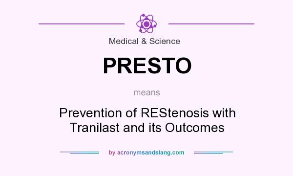 What does PRESTO mean? It stands for Prevention of REStenosis with Tranilast and its Outcomes