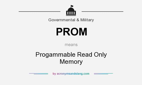 What does PROM mean? It stands for Progammable Read Only Memory