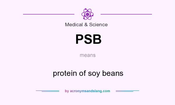 What does PSB mean? It stands for protein of soy beans