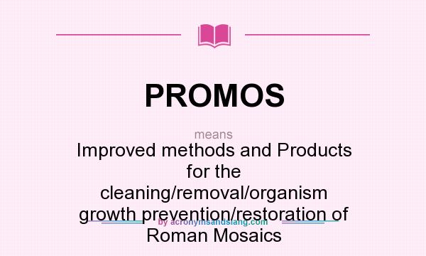 What does PROMOS mean? It stands for Improved methods and Products for the cleaning/removal/organism growth prevention/restoration of Roman Mosaics