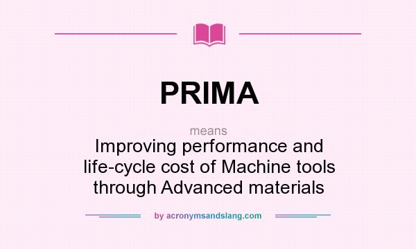 What does PRIMA mean? It stands for Improving performance and life-cycle cost of Machine tools through Advanced materials