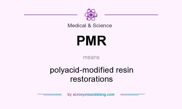 What does PMR mean? It stands for polyacid-modified resin restorations