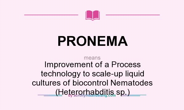 What does PRONEMA mean? It stands for Improvement of a Process technology to scale-up liquid cultures of biocontrol Nematodes (Heterorhabditis sp.)
