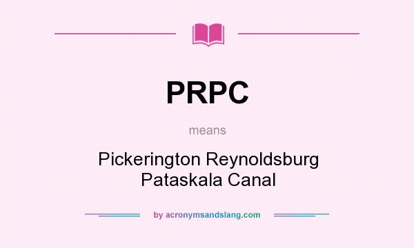 What does PRPC mean? It stands for Pickerington Reynoldsburg Pataskala Canal