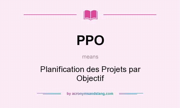 What does PPO mean? It stands for Planification des Projets par Objectif