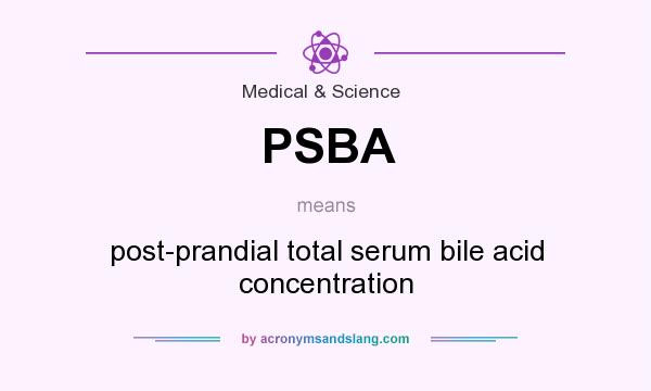 What does PSBA mean? It stands for post-prandial total serum bile acid concentration