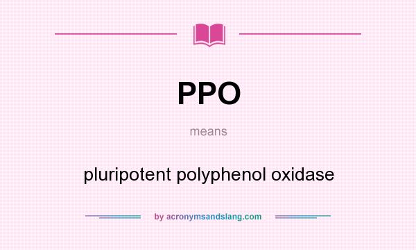 What does PPO mean? It stands for pluripotent polyphenol oxidase