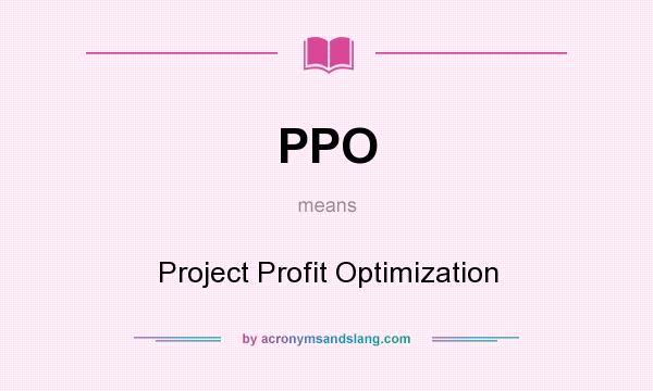 What does PPO mean? It stands for Project Profit Optimization