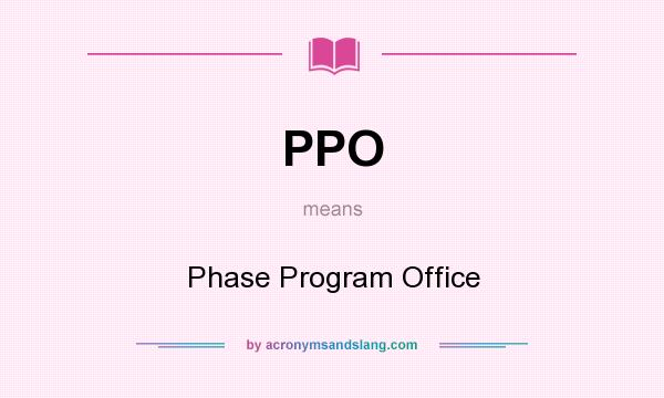 What does PPO mean? It stands for Phase Program Office