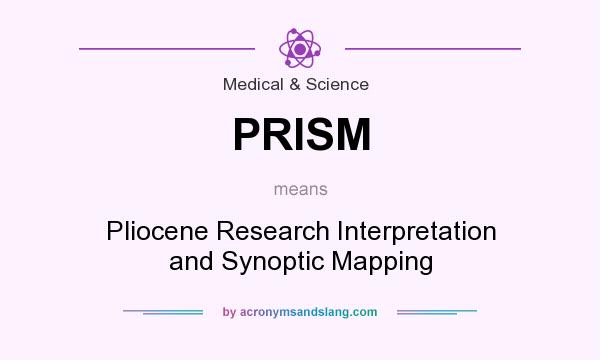 What does PRISM mean? It stands for Pliocene Research Interpretation and Synoptic Mapping