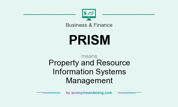 What does PRISM mean? It stands for Property and Resource Information Systems Management